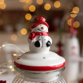 Altom Borcan de sticlă cu capac ceramic Snowman900 ml