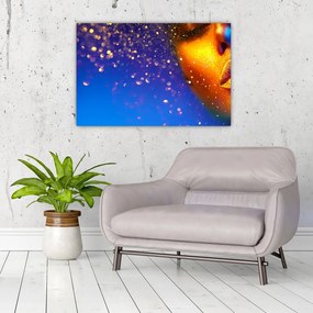 Tablou - Body art, combinație auriu-albastru (90x60 cm)