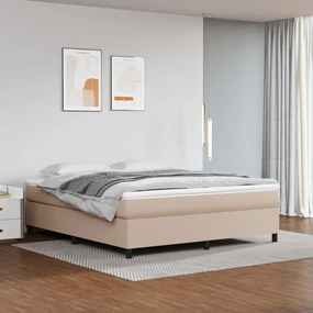 3121064 vidaXL Cadru de pat box spring, cappuccino, 180x200cm, piele ecologică