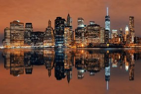 Fototapet reflexie a Manhattanului în apă