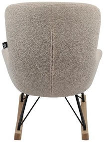 Fotoliu de copii bej balansoar cu tapițerie din țesătură bouclé Rocky – Vipack