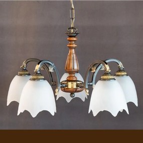 Lustra rustica suspendata cu 5 brate design italian 9942