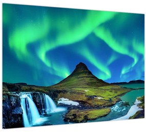 Tablou pe sticlă - Kirkjufell, Islanda (70x50 cm)