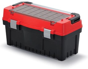 Cutie pentru scule cu mâner și încuietori din aluminiu 59,4 x 28,8 x 30,8 cm, cutii, roșu