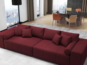 Canapea extensibilă dumonde cu ladă de depozitare si sezut confortabil din spuma high-density, Marbela Enjoy Rosu XXL 295x100 cm