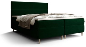 Pat matrimonial Boxspring 160 cm Flu Comfort (verde închis) (cu saltea și sp. depozitare). 1055925