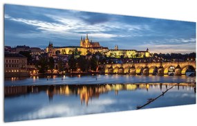 Tablou cu palatul din Praga și podul lui Carol (120x50 cm)