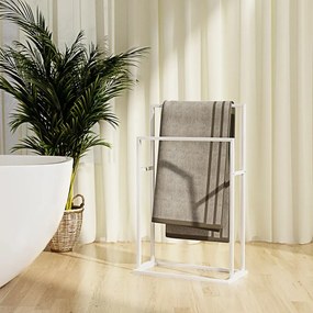 Suport de prosoape autonom, alb, 48x24x78,5 cm, fier Alb, 48 x 24 x 78.5 cm