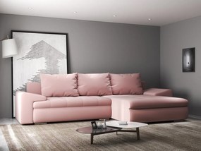 Colțar extensibil dumonde cu ladă de depozitare si sezut confortabil din spuma high-density, Leonardo Royal Roz 260x185 cm II