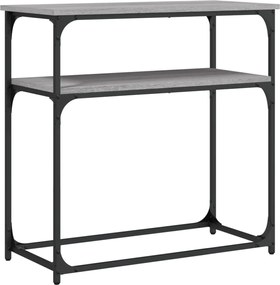 vidaXL Măsuță consolă, gri sonoma, 75x35,5x75 cm, lemn prelucrat