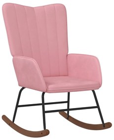 327747 vidaXL Scaun balansoar, roz, catifea