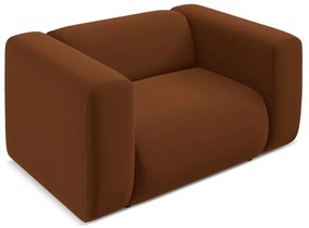 Fotoliu portocaliu/maro cu tapițerie din catifea Ekahi – Makamii