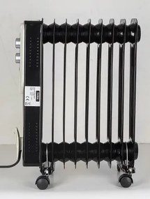 Calorifer electric Floria ZLN3659,Negru 2000 W, 9 elementi, 3 trepte de putere, Termostat reglabil, Protectie supra-incalzire, Indicator luminos,