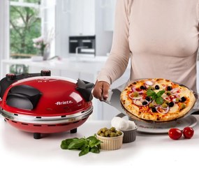 Cuptor electric pentru pizza Ariete "Pizza in 4 minute" 0909/10, 1200W, 32 cm, Pana la 400°C, 5 trepte, Placa de piatra, Acoperire antiaderenta, Rosu