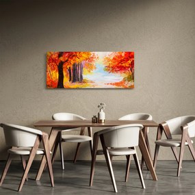 Tablou - Pictura, toamna colorată (120x50 cm)