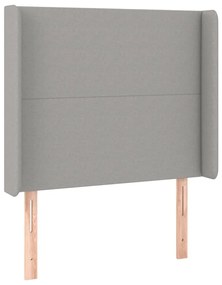 vidaXL Tăblie de pat cu aripioare gri deschis 83x16x118/128 cm textil