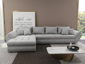 Colțar extensibil dumonde cu ladă de depozitare si sezut confortabil din spuma high-density, Loana XL Euphoria Dove 335x185 cm
