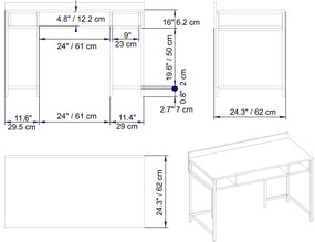 Masă PC Trude (Negru + Nuc) . 1102617