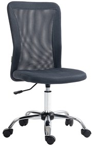 Vinsetto Scaun de birou ergonomic înălțime reglabilă picioare cromate pivotant 360° îmbrăcăminte plasă gri închis | Aosom Romania