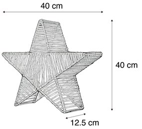 Lampă de podea de Crăciun maro 40cm cu LED inclus, reîncărcabilă IP54 - Sisine