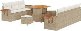 vidaXL Set de canapele pentru grădină 13 pcs Bej și crem poliratan