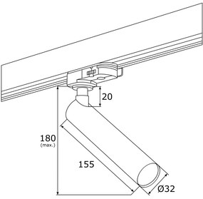Spot LED pe sina ELBRUS auriu / Accesoriu pentru sinele trifazate ARGON T-RACK