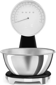 Cantar de bucatarie Smeg KSF01BLWW, Afisaj analogic si digital, Pana la 5 kg/5 l, Functie TARE, Afisaj LED, Baterie reincarcabila, Negru