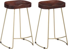 vidaXL Scaune de bar Gavin, 2 buc., lemn masiv de mango