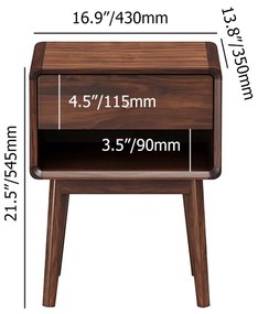 Noptieră Mid-Century nucă DEPRIMO 22050 - Accesoriul indispensabil pentru un dormitor sofisticat și practic în stilul Mid-Century by Deprimo