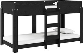 vidaXL Pat Etajat pentru Copii Stejar Negru 90 x 200 cm Lemn compozit