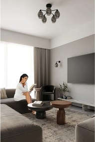 Plafonieră neagră cu abajur din sticlă 59x59 cm Garten – Sollux