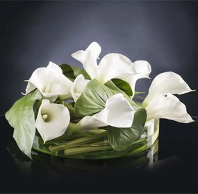 Aranjament floral elegant din cale albe, CIOTOLA BASSA CON CALLE 1141772.95