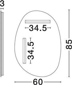 Oglinda cu iluminat LED pentru baie IP44 LORIN 60x85cm