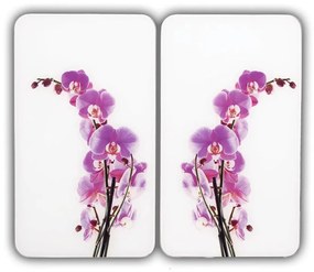 Set 2 protecții din sticlă pentru aragaz Wenko Orchid, 52 x 30 cm