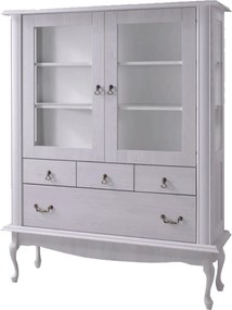 Vitrina VILAR DA5, pin alb, DTD laminat, 125x42x158 cm