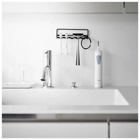 Suport pentru periuța de dinți negru autoadeziv din metal Film Hook – YAMAZAKI