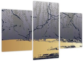 Tablou - Albastru și aur abstracție N⁰1 (90x60 cm)