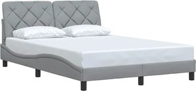 vidaXL Cadru de pat fără saltea, gri deschis, 120x200 cm, textil