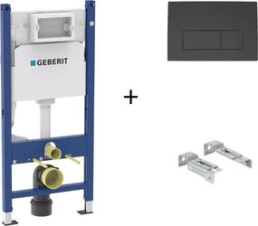 Set rezervor wc incastrat cu set fixare si clapeta negru mat Geberit Duofix Delta