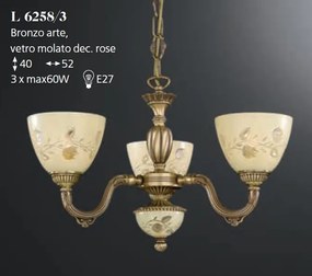 Candelabru din alama 3 brate design italian 6258