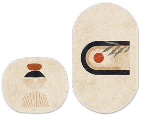 Covorașe de baie bej în set de 2 buc. 100x60 cm - Minimalist Home World