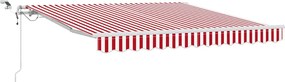 vidaXL Cortina Retractabilă Roșu și Alb 350 x 250 cm