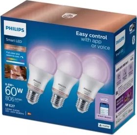 Set de 3 becuri LED RGB dimabile Philips SMART A60 E27/8,8W/230V 2200-6500K