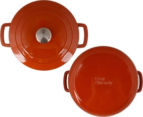 Oală fontă emailată cu capac 28 cm Ruginiu Fontestic Cosy &amp; Trendy 6241028