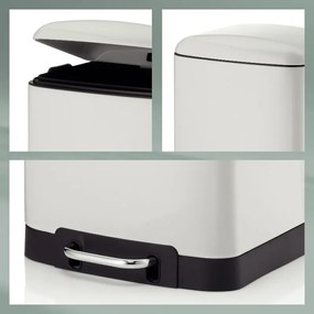 Coș cu pedale Kela DAVINO 12 l, alb