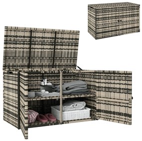 Outsunny Cufăr de Exterior de 350L cu 2 Niveluri, Pistoane cu Gaz și Cadru din Oțel, 118x57x69 cm, Gri | Aosom Romania