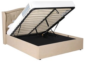 PAT CATIFEA CU SOMIERA RABATABILA SI TABLIE INCLUSA CHARM, 160X200X130 (160X200) CM, SPATIU DEPOZITARE, CULOARE CREM
