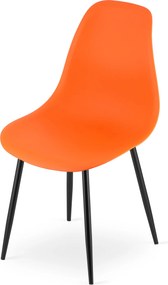 Set 2 scaune portocalii OSAKA cu picioare negre
