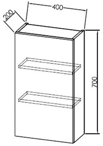 Dulap baie suspendat KolpaSan Naomi, o usa, 40 cm, stejar 400x200x700 mm, Stejar