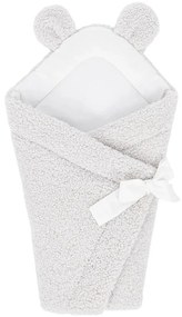 Păturică de înfășat fildeș din sherpa 35x65 cm – Meowbaby